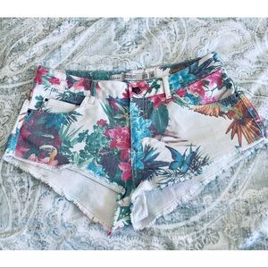 2/$30 Zara Floral denim shorts